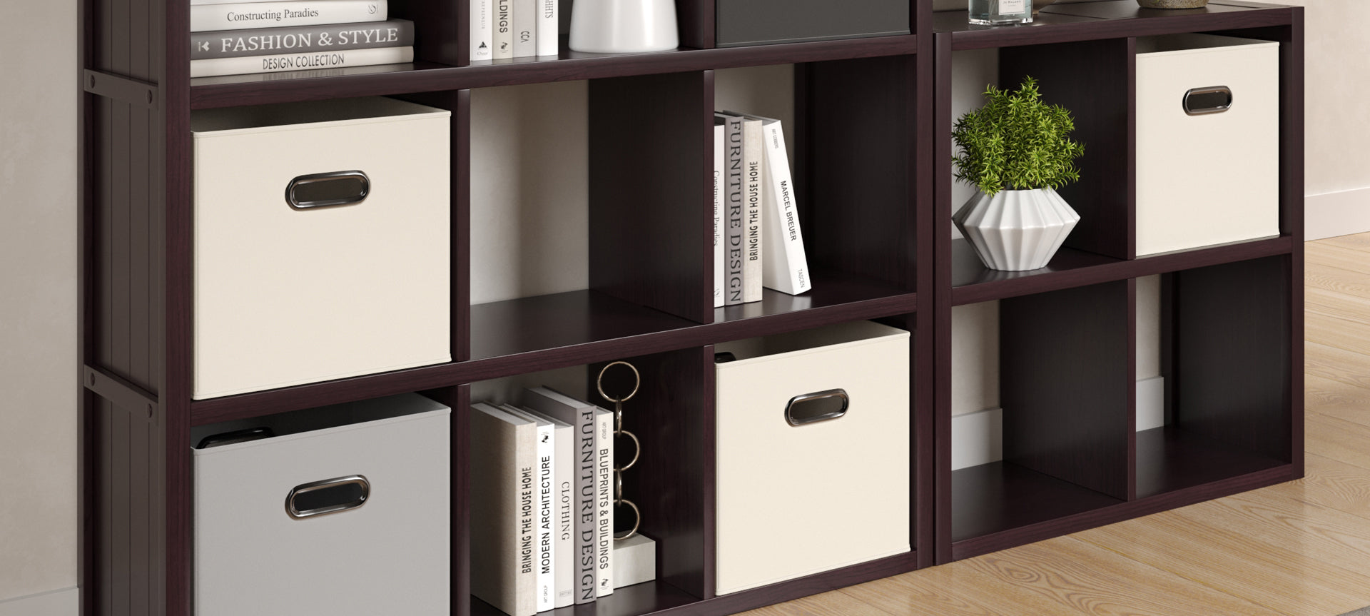 espresso 9 cube storage cubby closeup