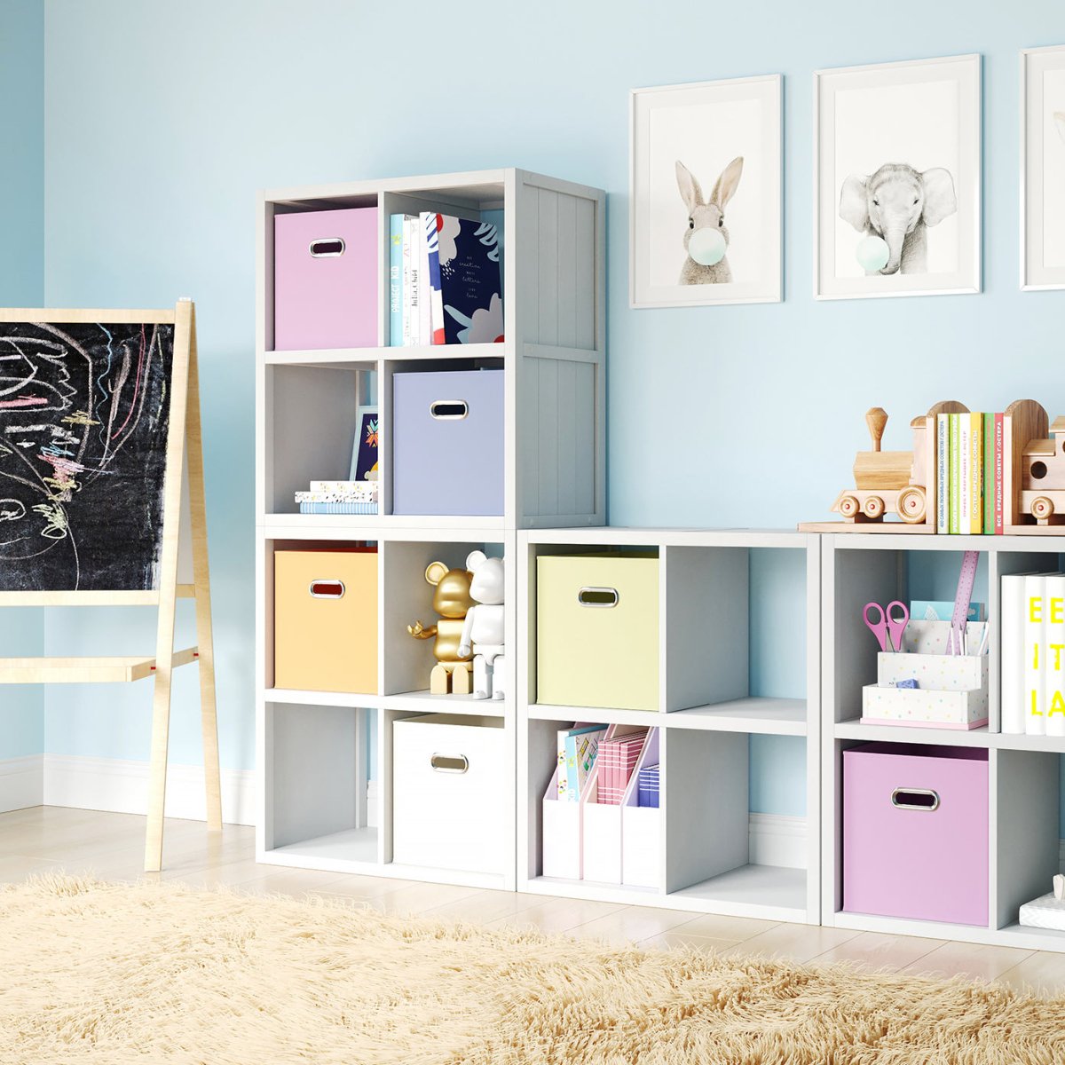 Solid Wood 4 Cube Organizer - John Louis Home - Cube Storage