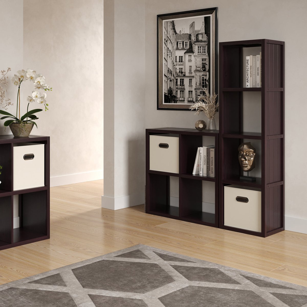 Solid Wood 4 Cube Organizer - John Louis Home - Cube Storage