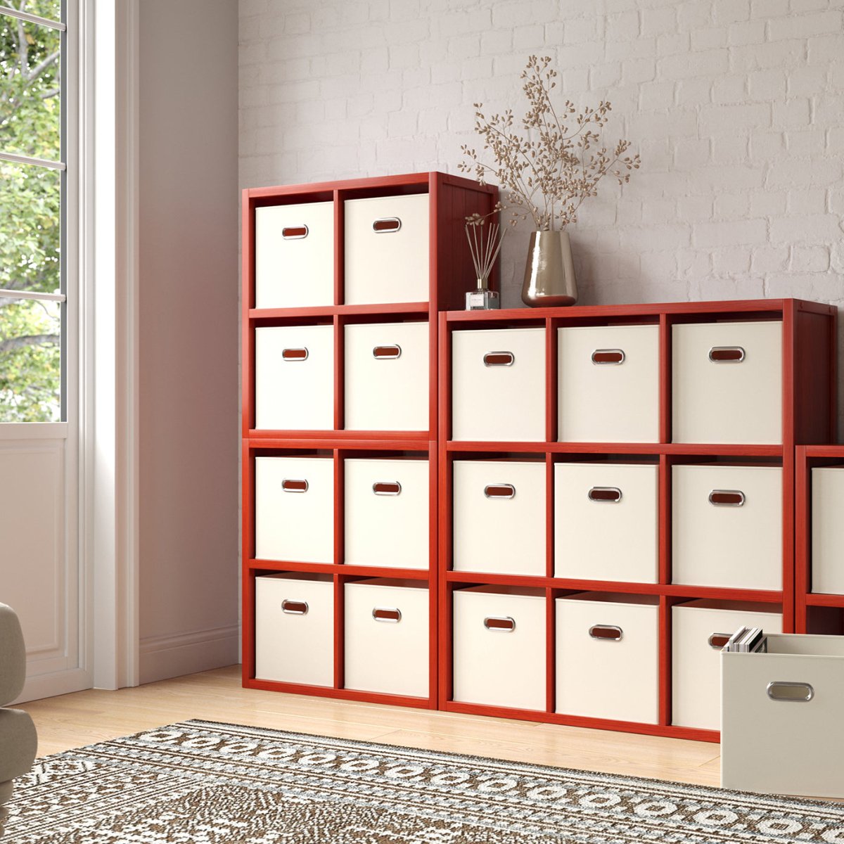 Solid Wood 4 Cube Organizer - John Louis Home - Cube Storage