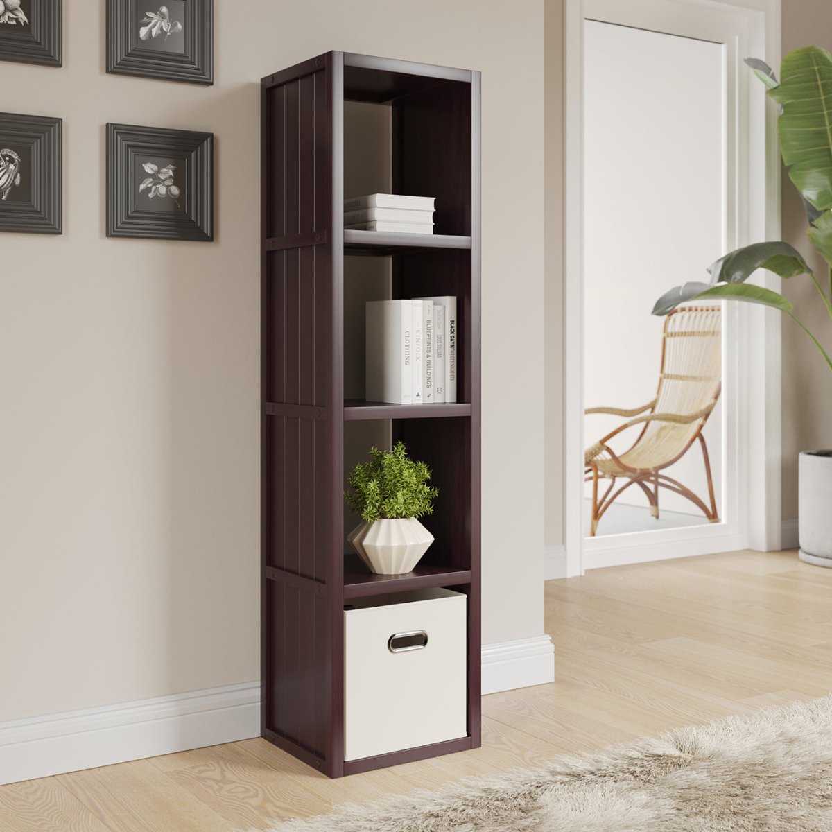 Solid Wood 4 Tall Cube Organizer - John Louis Home - Cube Storage