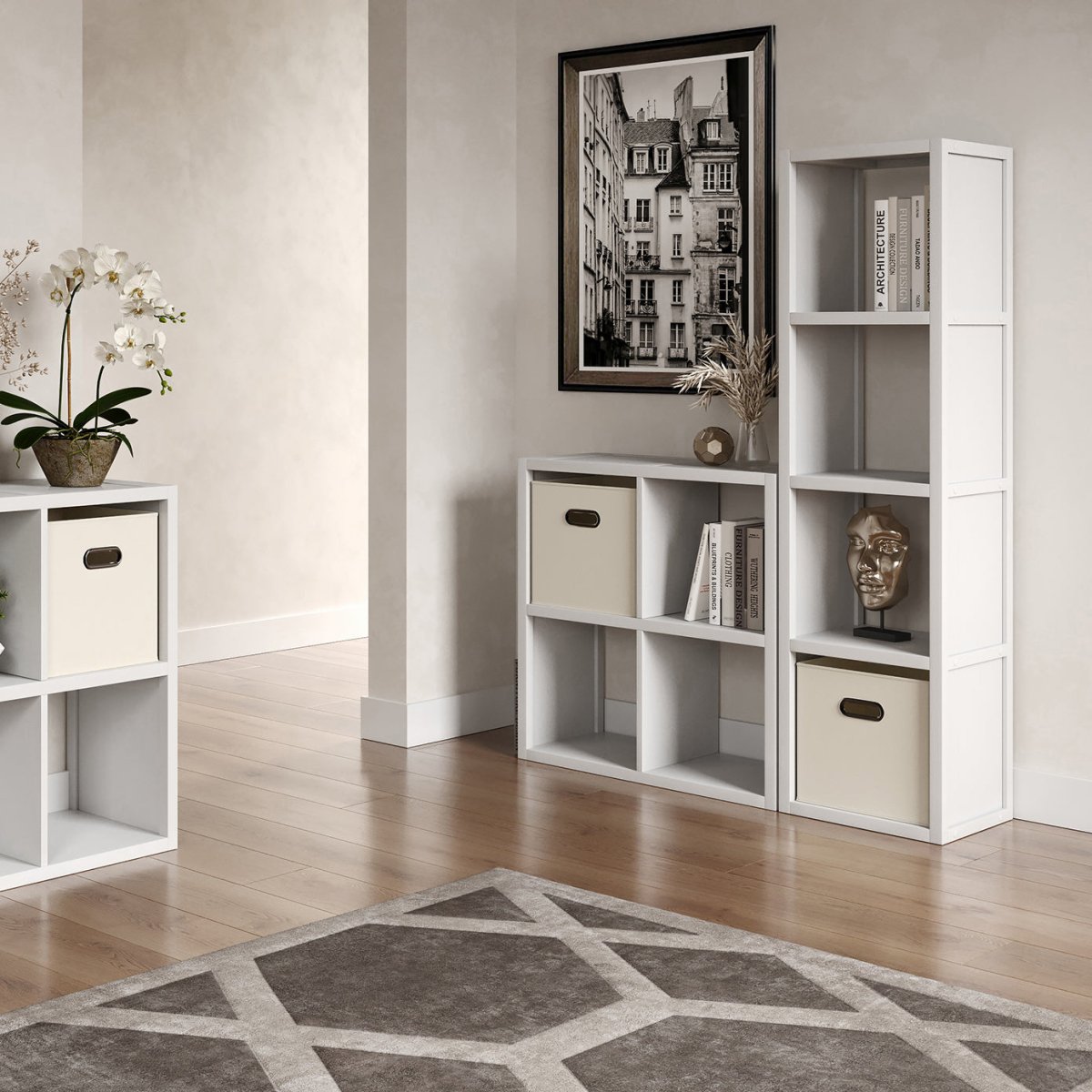 Solid Wood 4 Tall Cube Organizer - John Louis Home - Cube Storage