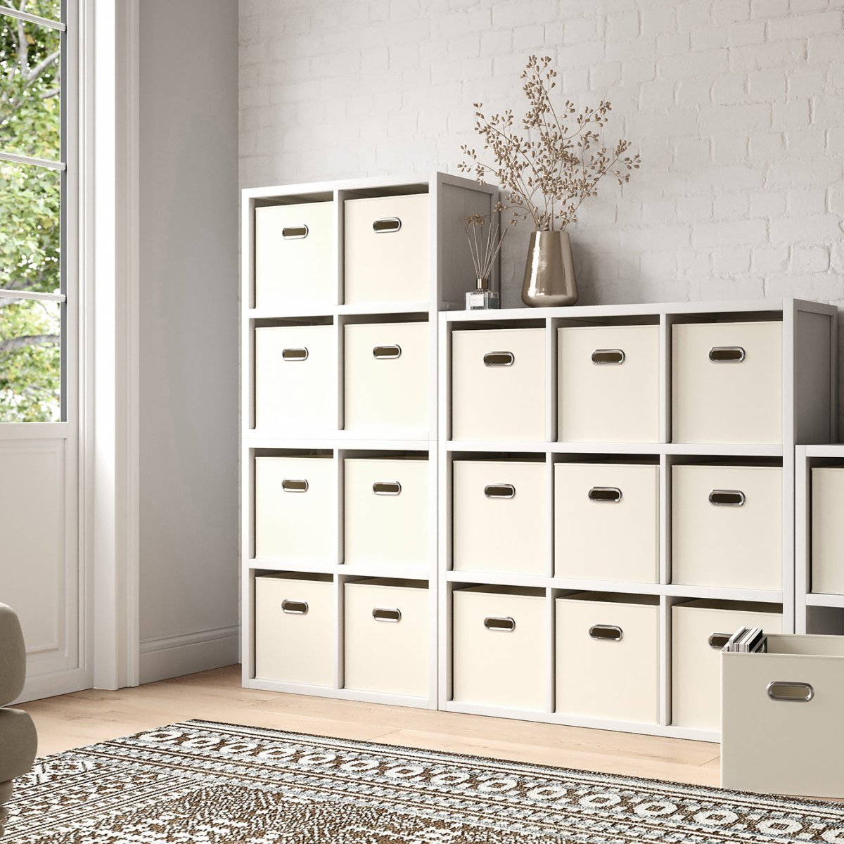 Solid Wood 4 Tall Cube Organizer - John Louis Home - Cube Storage