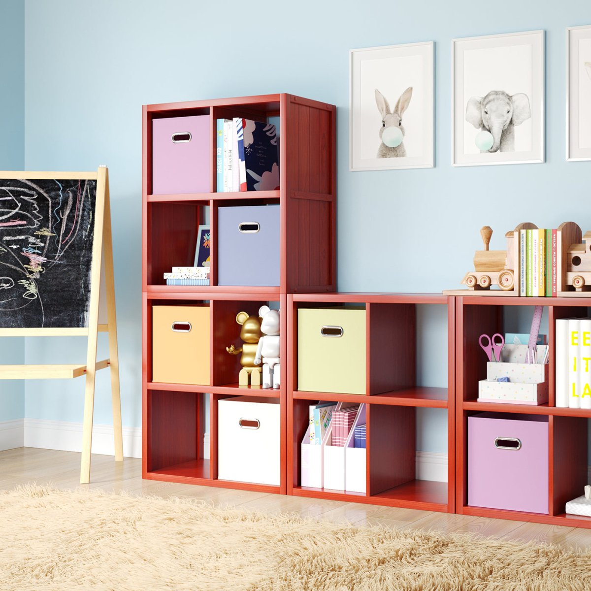 Solid Wood 9 Cube Organizer - John Louis Home - Cube Storage