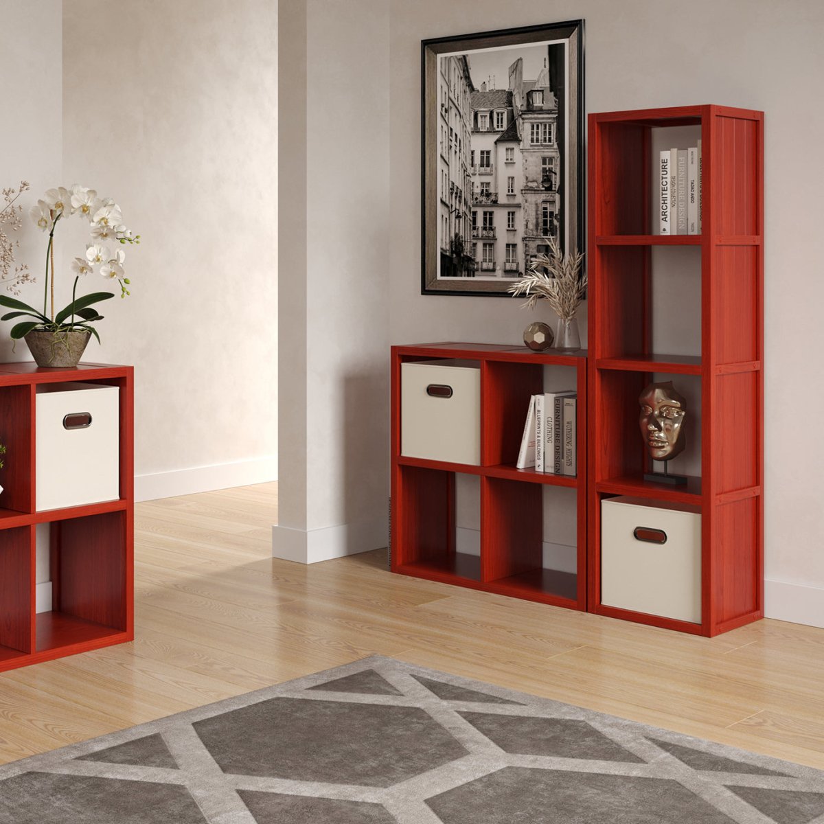 Solid Wood 9 Cube Organizer - John Louis Home - Cube Storage