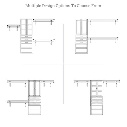 Solid Wood Closet Organizer with 3 Drawers and Doors Modern - John Louis Home - Closet Organizers