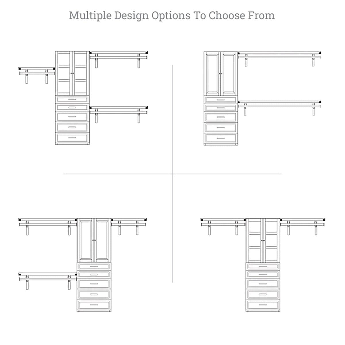 Solid Wood Closet Organizer with 5 Drawers and Doors Modern - John Louis Home - Closet Organizers