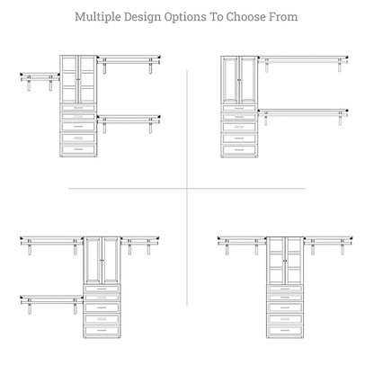Solid Wood Closet Organizer with 5 Drawers and Doors Modern - John Louis Home - Closet Organizers